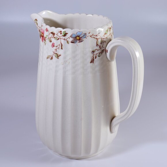 Copeland Spode England Wicker Dale Chelsea Wicker Shape Floral Rim Small Pitcher - Picture 3 of 6